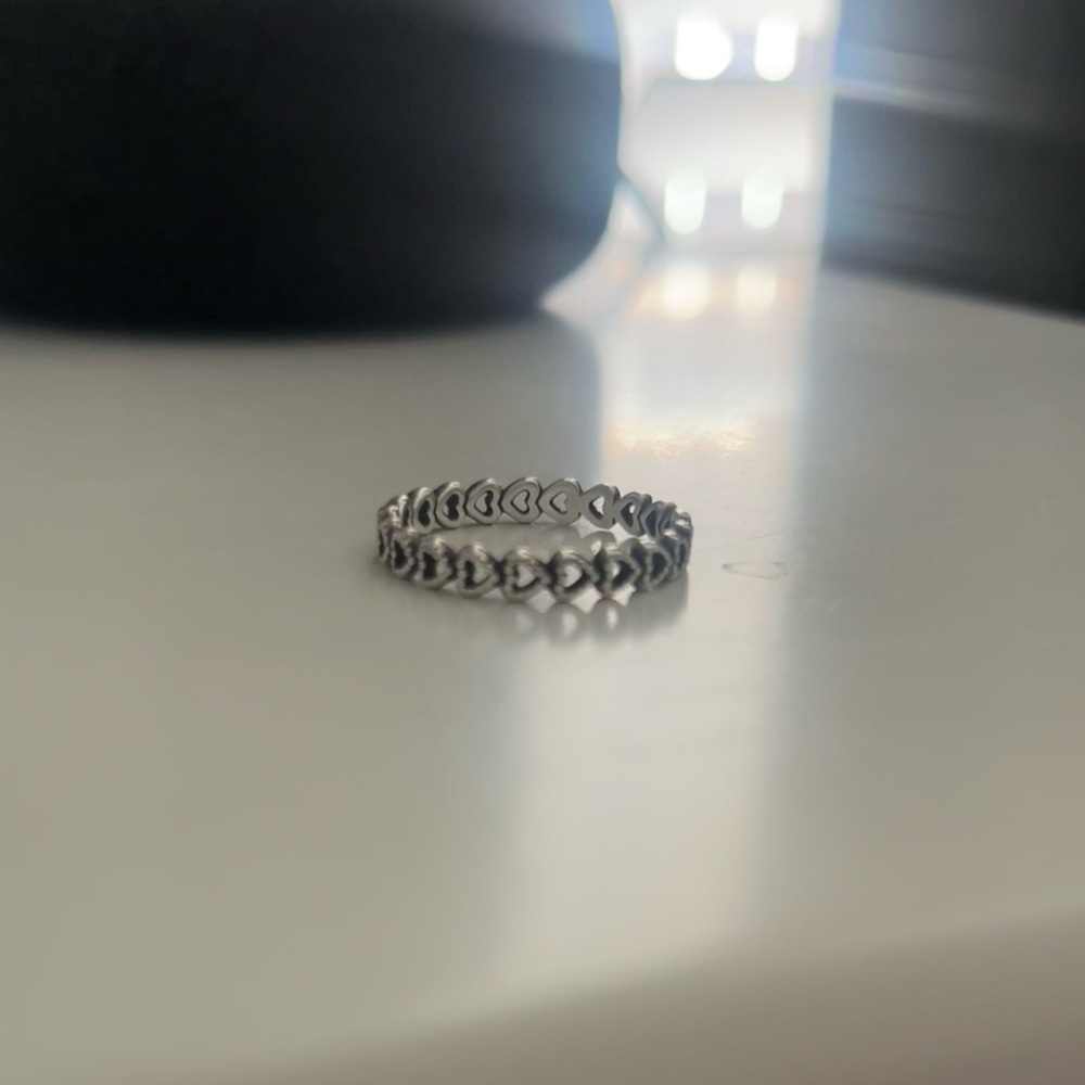 Pandora Sterling Silver Heart Band Ring